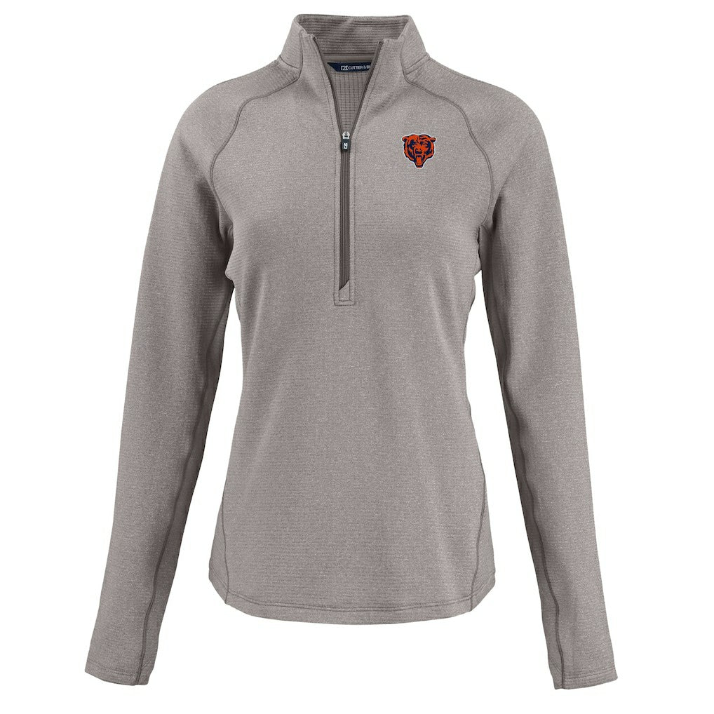 Cutter & Buck Women's Peshastin Eco Fleece Recycled Tri-Blend Raglan Half-Zip Jacket - Chicago Bears Jackets