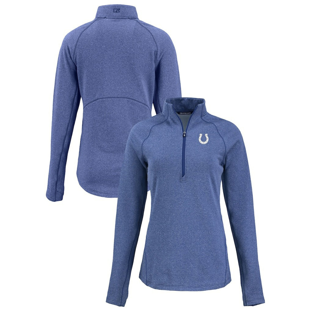 Cutter & Buck Women's Peshastin Eco Fleece Recycled Tri-Blend Raglan Half-Zip Jacket - Indianapolis Colts Jackets