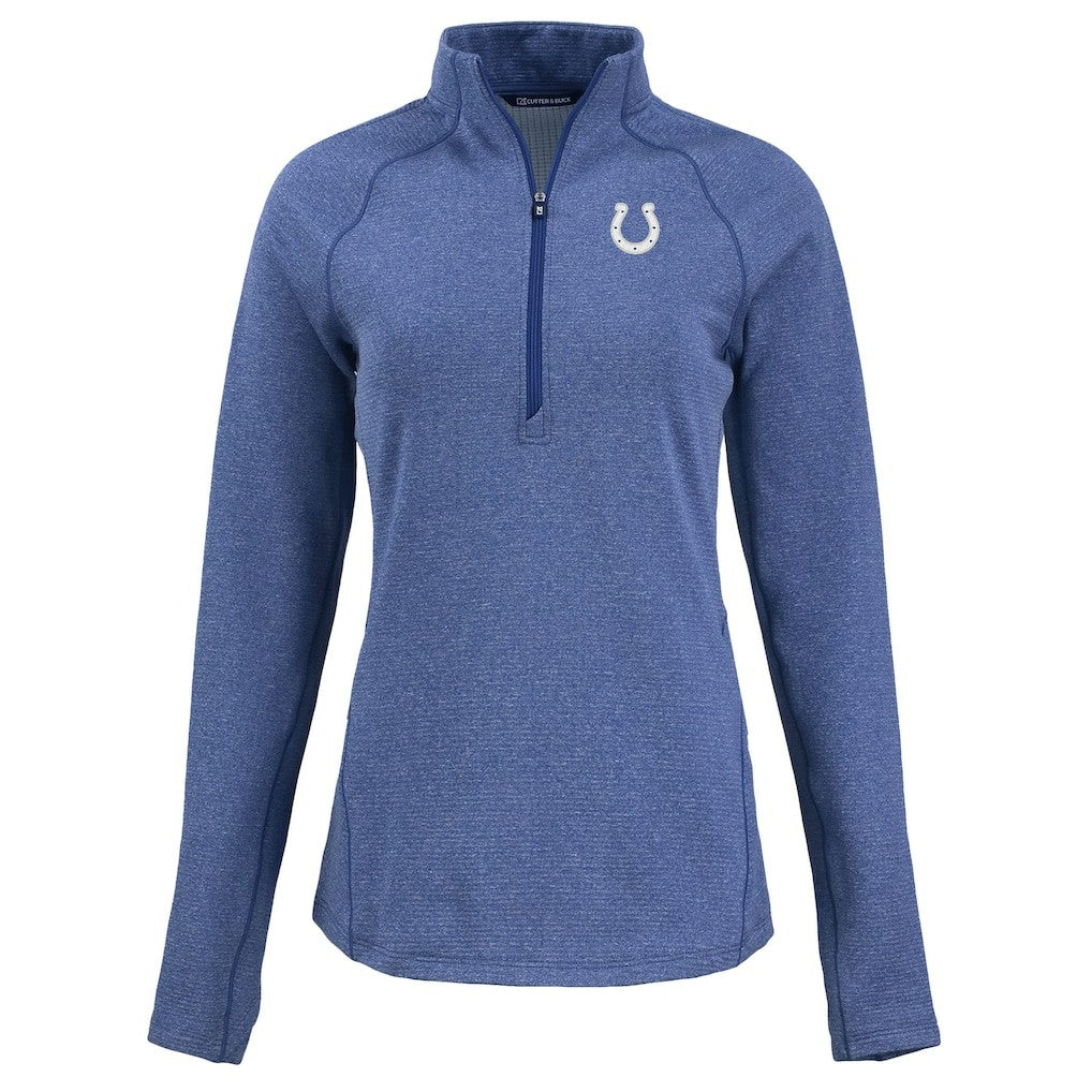 Cutter & Buck Women's Peshastin Eco Fleece Recycled Tri-Blend Raglan Half-Zip Jacket - Indianapolis Colts Jackets
