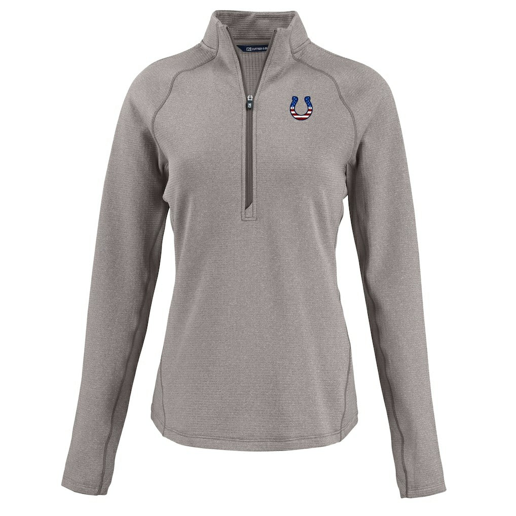Cutter & Buck Women's Americana Peshastin Eco Fleece Recycled Tri-Blend Raglan Half-Zip Jacket - Indianapolis Colts Jackets