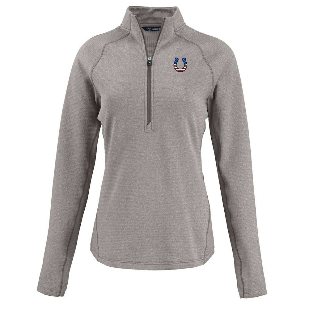 Cutter & Buck Women's Americana Peshastin Eco Fleece Recycled Tri-Blend Raglan Half-Zip Jacket - Indianapolis Colts Jackets