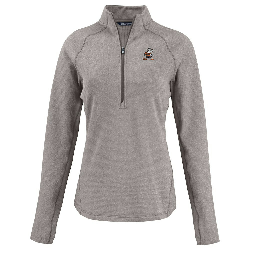 Cutter & Buck Women's Peshastin Eco Fleece Recycled Tri-Blend Raglan Half-Zip Jacket - Cleveland Browns Jackets