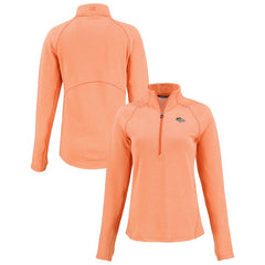 Cutter & Buck Women's Peshastin Eco Fleece Recycled Tri-Blend Raglan Half-Zip Jacket - Denver Broncos Jackets