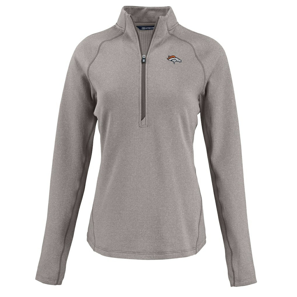 Cutter & Buck Women's Peshastin Eco Fleece Recycled Tri-Blend Raglan Half-Zip Jacket - Denver Broncos Jackets