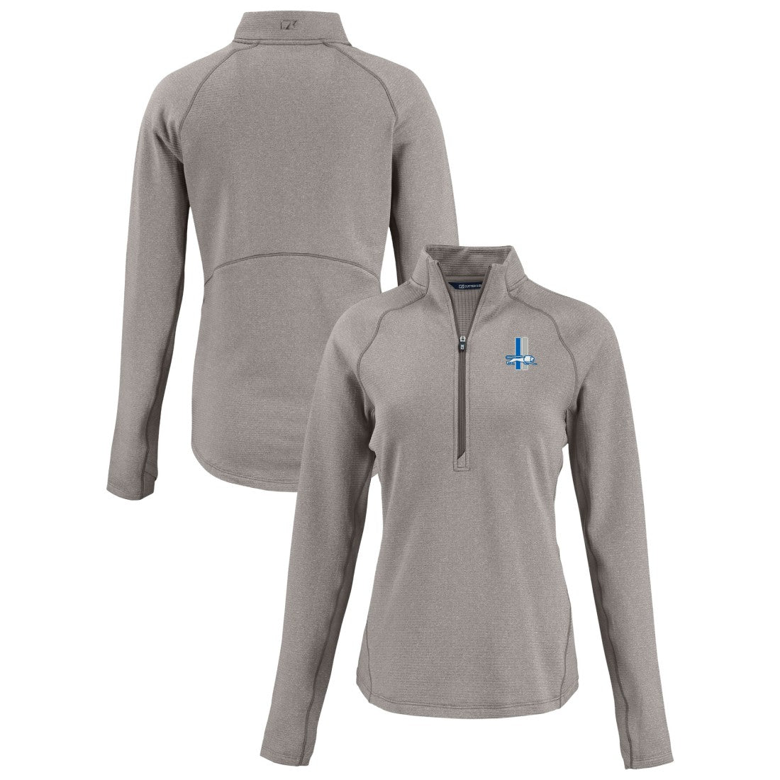 Cutter & Buck Women's Peshastin Eco Fleece Recycled Tri-Blend Raglan Half-Zip Jacket - Detroit Lions Jackets