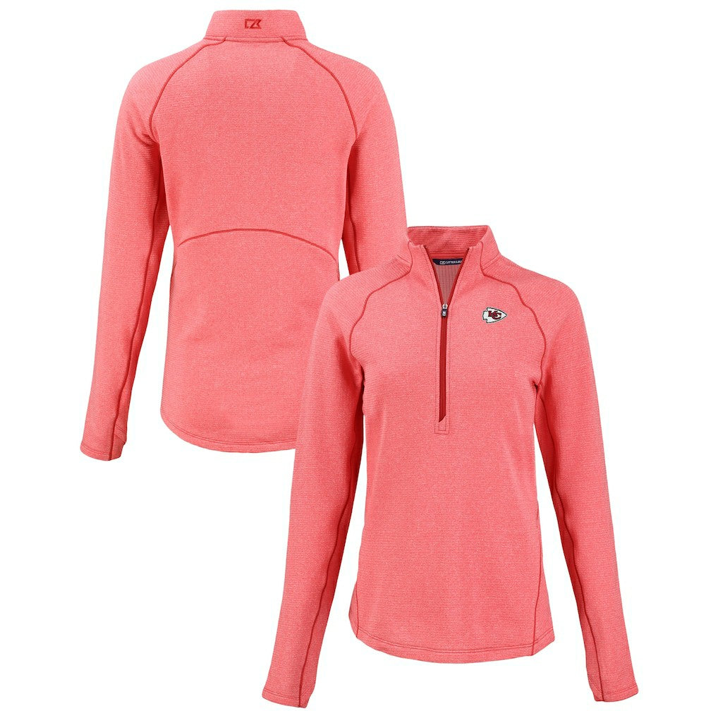 Cutter & Buck Women's Peshastin Eco Fleece Recycled Tri-Blend Raglan Half-Zip Jacket - Kansas City Chiefs Jackets