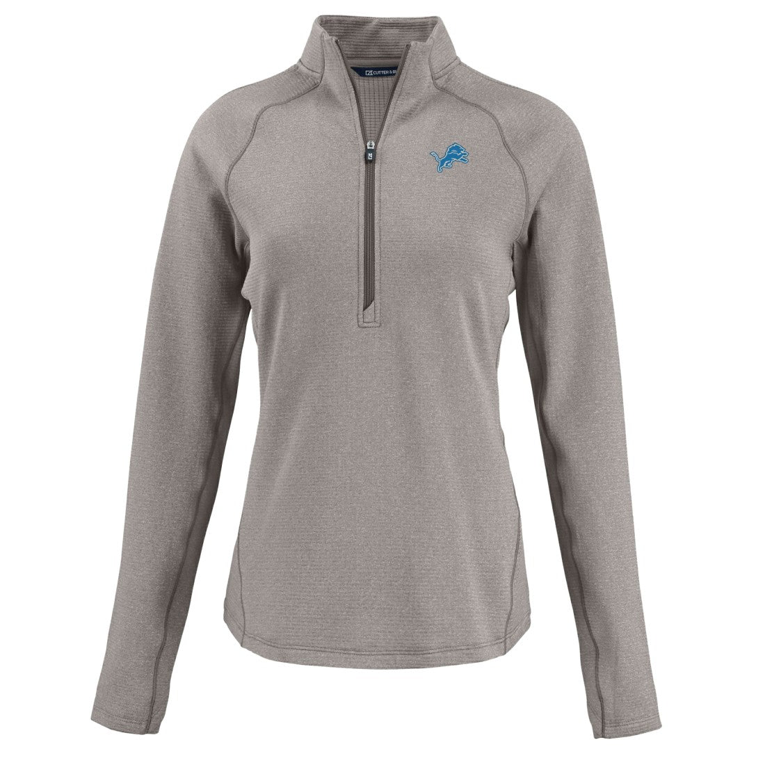Cutter & Buck Women's Peshastin Eco Fleece Recycled Tri-Blend Raglan Half-Zip Jacket - Detroit Lions Jackets