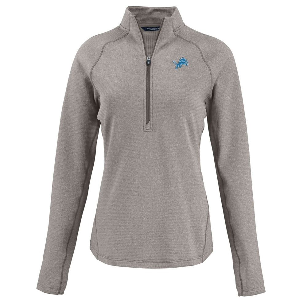Cutter & Buck Women's Peshastin Eco Fleece Recycled Tri-Blend Raglan Half-Zip Jacket - Detroit Lions Jackets