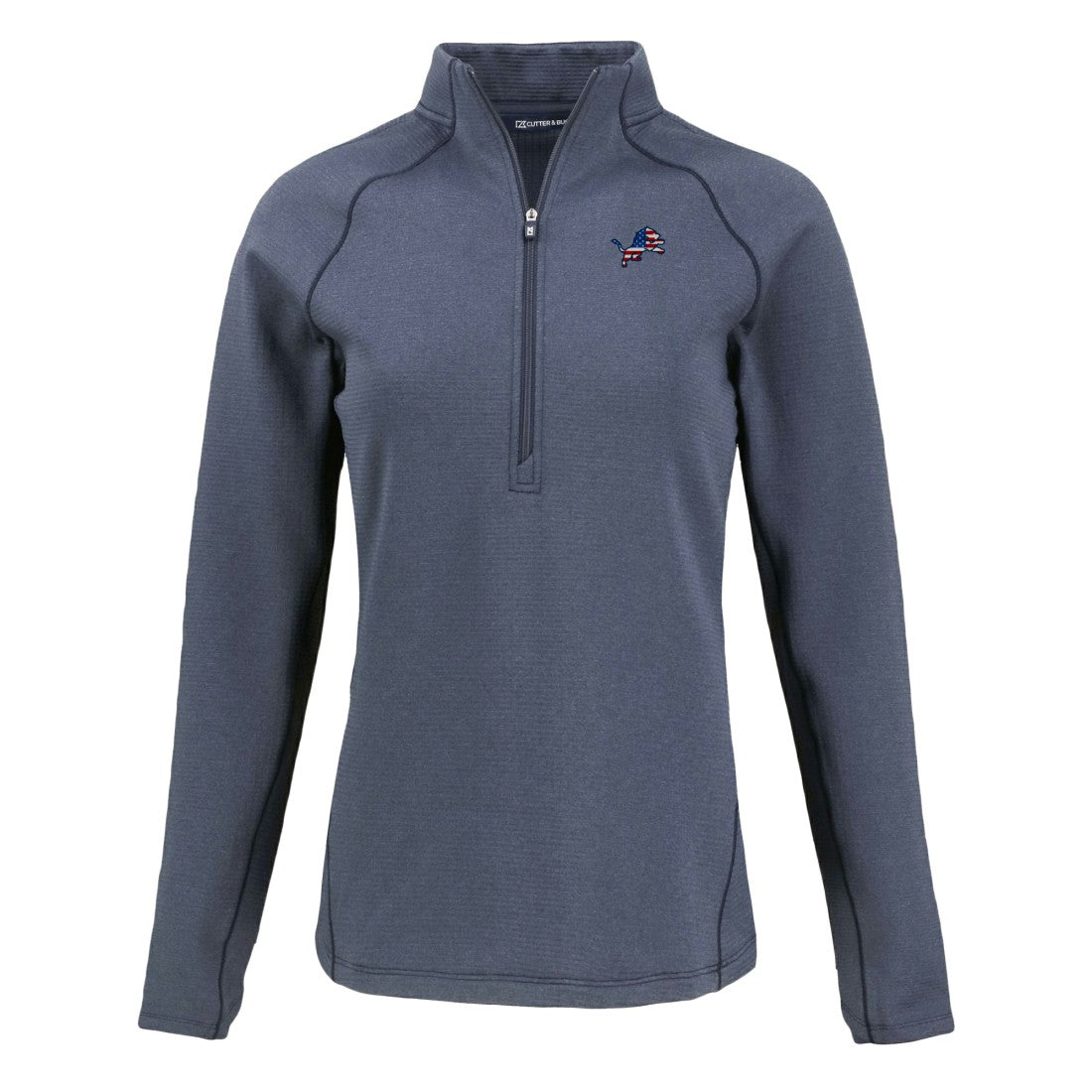 Cutter & Buck Women's Americana Peshastin Eco Fleece Recycled Tri-Blend Raglan Half-Zip Jacket - Detroit Lions Jackets