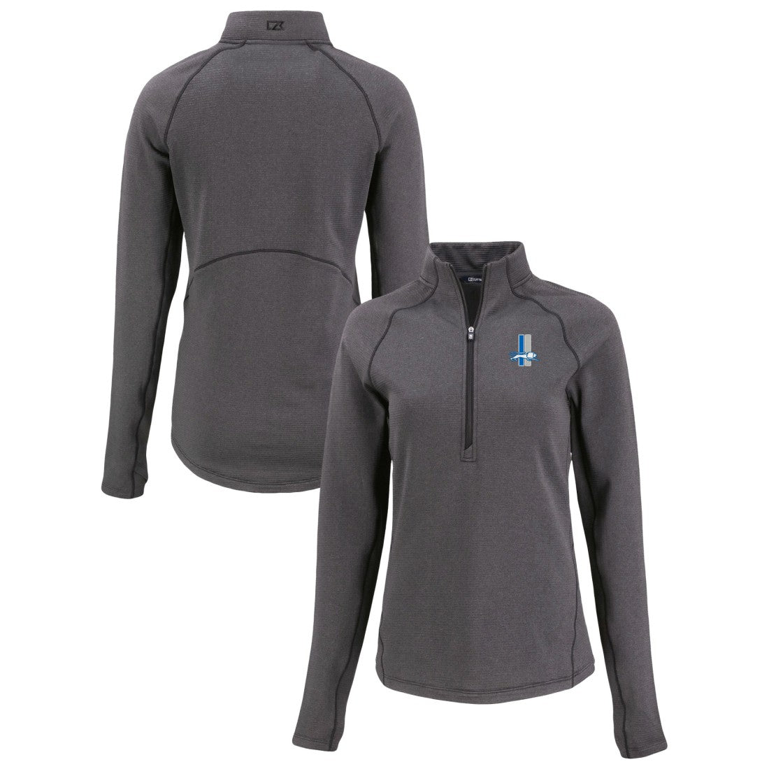 Cutter & Buck Women's Peshastin Eco Fleece Recycled Tri-Blend Raglan Half-Zip Jacket - Detroit Lions Jackets