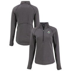 Cutter & Buck Women's Peshastin Eco Fleece Recycled Tri-Blend Raglan Half-Zip Jacket - Miami Dolphins Jackets