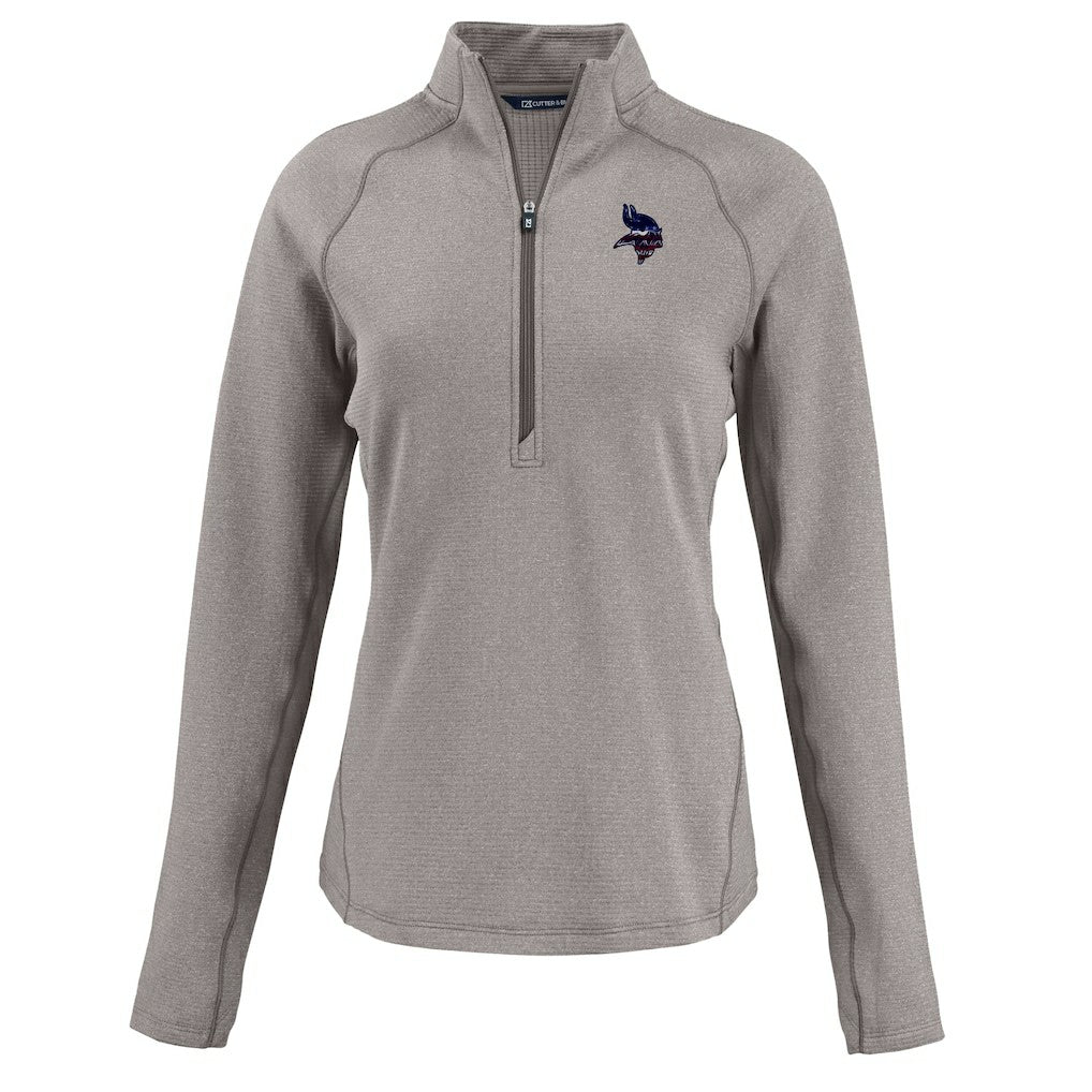 Cutter & Buck Women's Americana Peshastin Eco Fleece Recycled Tri-Blend Raglan Half-Zip Jacket - Minnesota Vikings Jackets