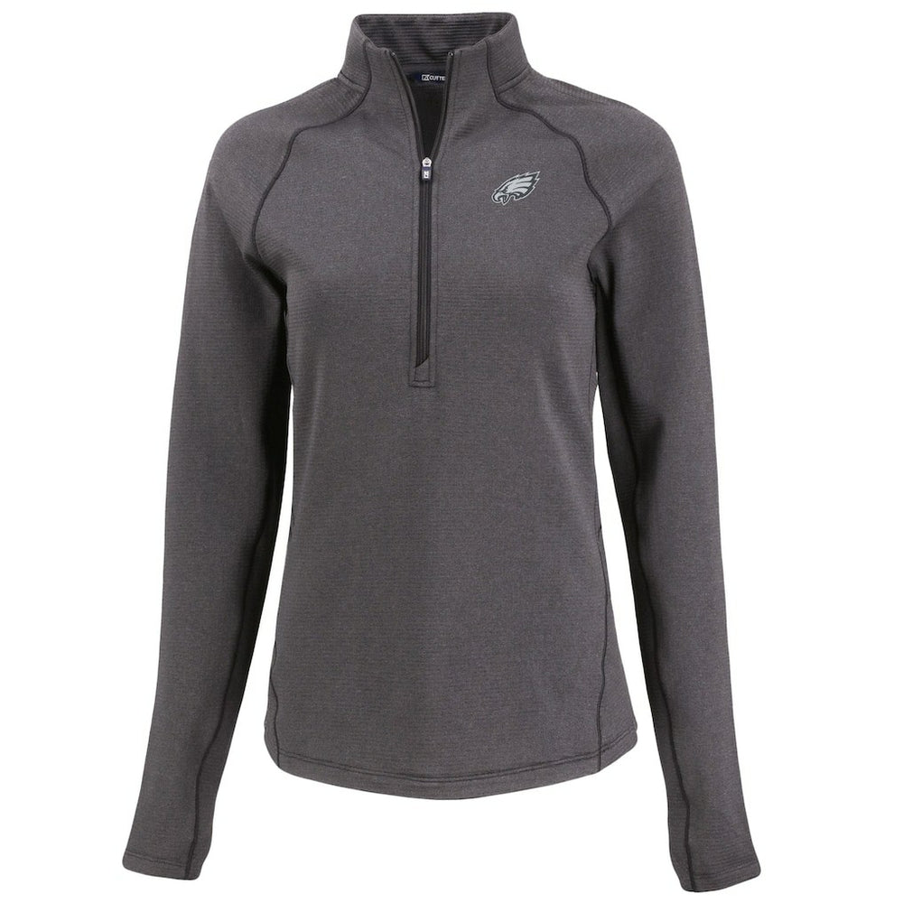 Cutter & Buck Women's Peshastin Eco Fleece Recycled Tri-Blend Raglan Half-Zip Jacket - Philadelphia Eagles Jackets