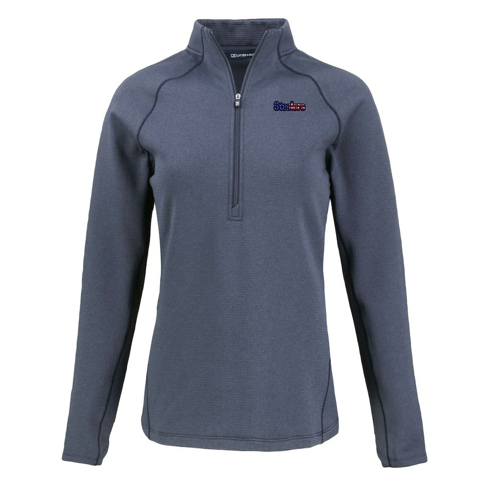 Cutter & Buck Women's Americana Peshastin Eco Fleece Recycled Tri-Blend Raglan Half-Zip Jacket - Pittsburgh Steelers Jackets