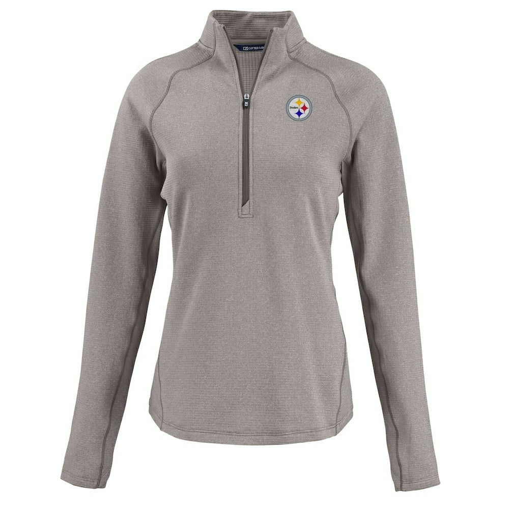 Cutter & Buck Women's Peshastin Eco Fleece Recycled Tri-Blend Raglan Half-Zip Jacket - Pittsburgh Steelers Jackets