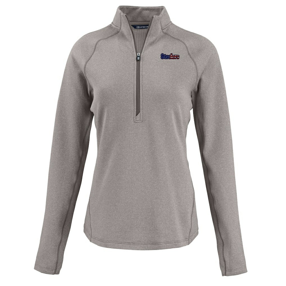 Cutter & Buck Women's Americana Peshastin Eco Fleece Recycled Tri-Blend Raglan Half-Zip Jacket - Pittsburgh Steelers Jackets