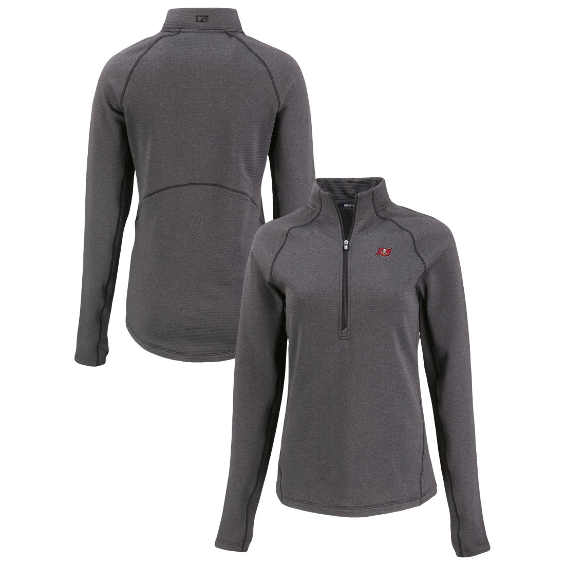 Cutter & Buck Women's Peshastin Eco Fleece Recycled Tri-Blend Raglan Half-Zip Jacket - Tampa Bay Buccaneers Jackets