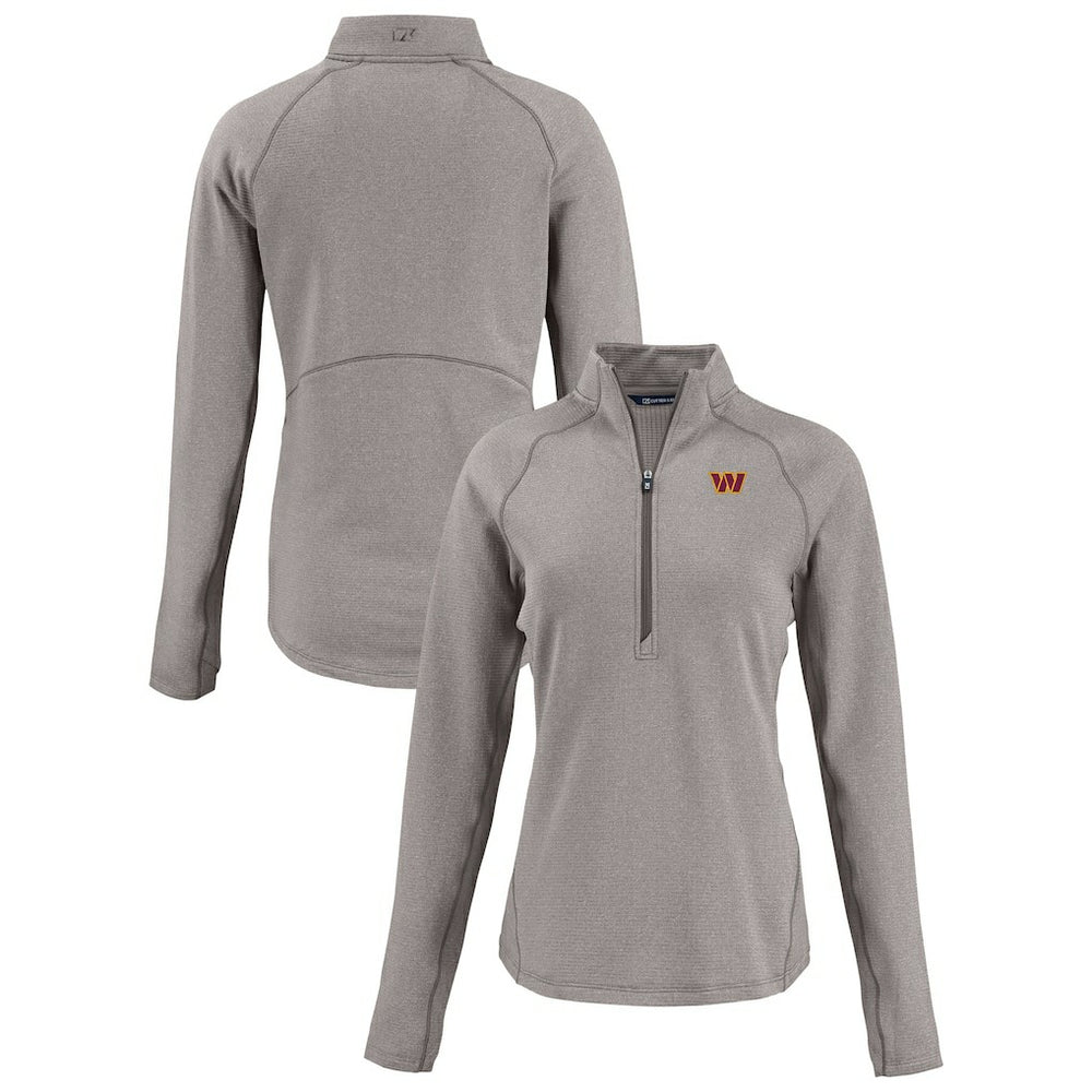 Cutter & Buck Women's Peshastin Eco Fleece Recycled Tri-Blend Raglan Half-Zip Jacket - Washington Commanders Jackets