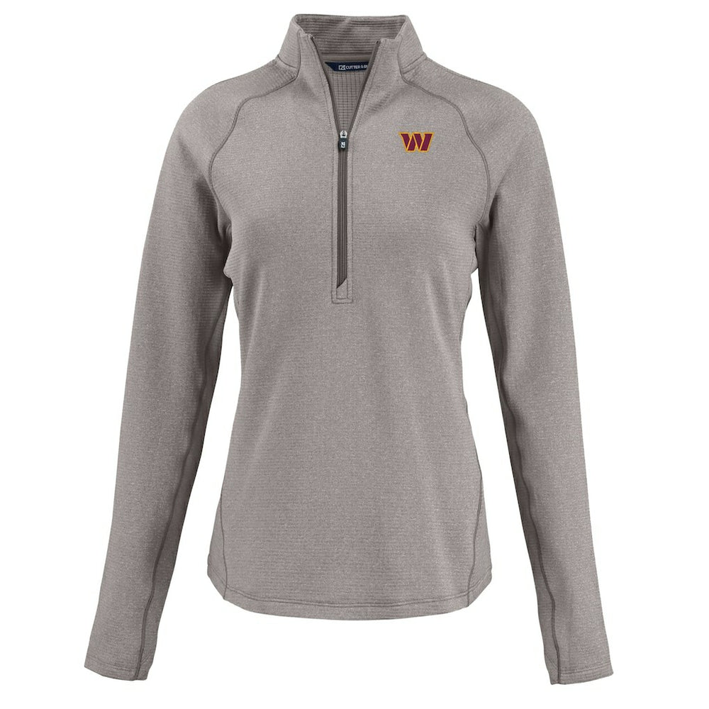 Cutter & Buck Women's Peshastin Eco Fleece Recycled Tri-Blend Raglan Half-Zip Jacket - Washington Commanders Jackets