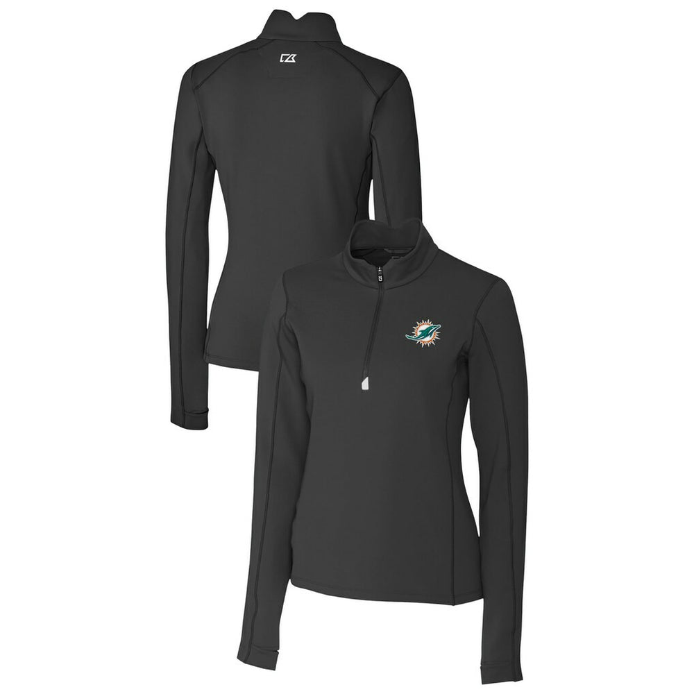 Cutter & Buck Women's Traverse Stretch Quarter-Zip Pullover Top - Miami Dolphins Pullover