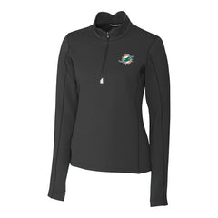 Cutter & Buck Women's Traverse Stretch Quarter-Zip Pullover Top - Miami Dolphins Pullover