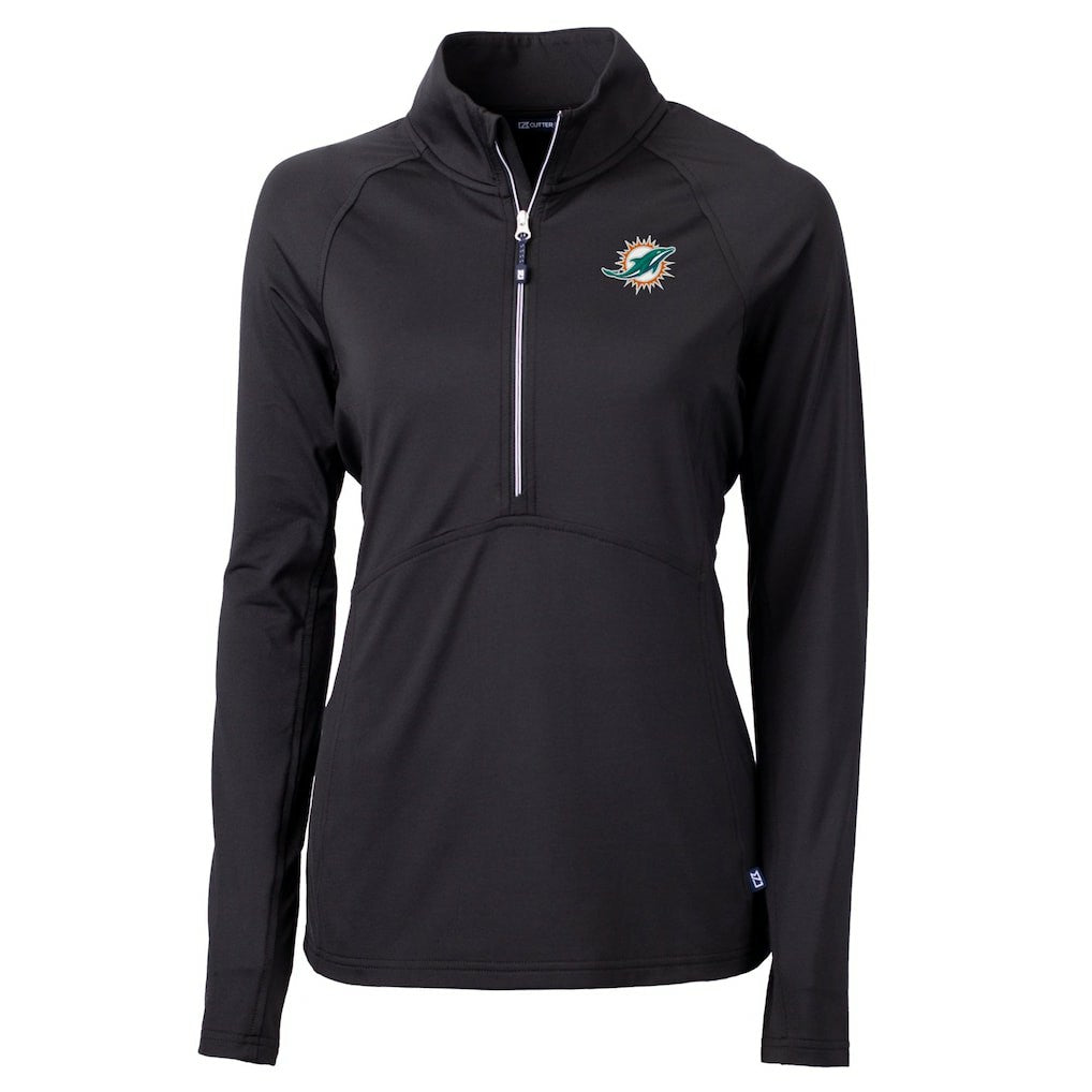 Cutter & Buck Women's DryTec Adapt Eco Knit Stretch Recycled Raglan Half-Zip Top - Miami Dolphins Tops