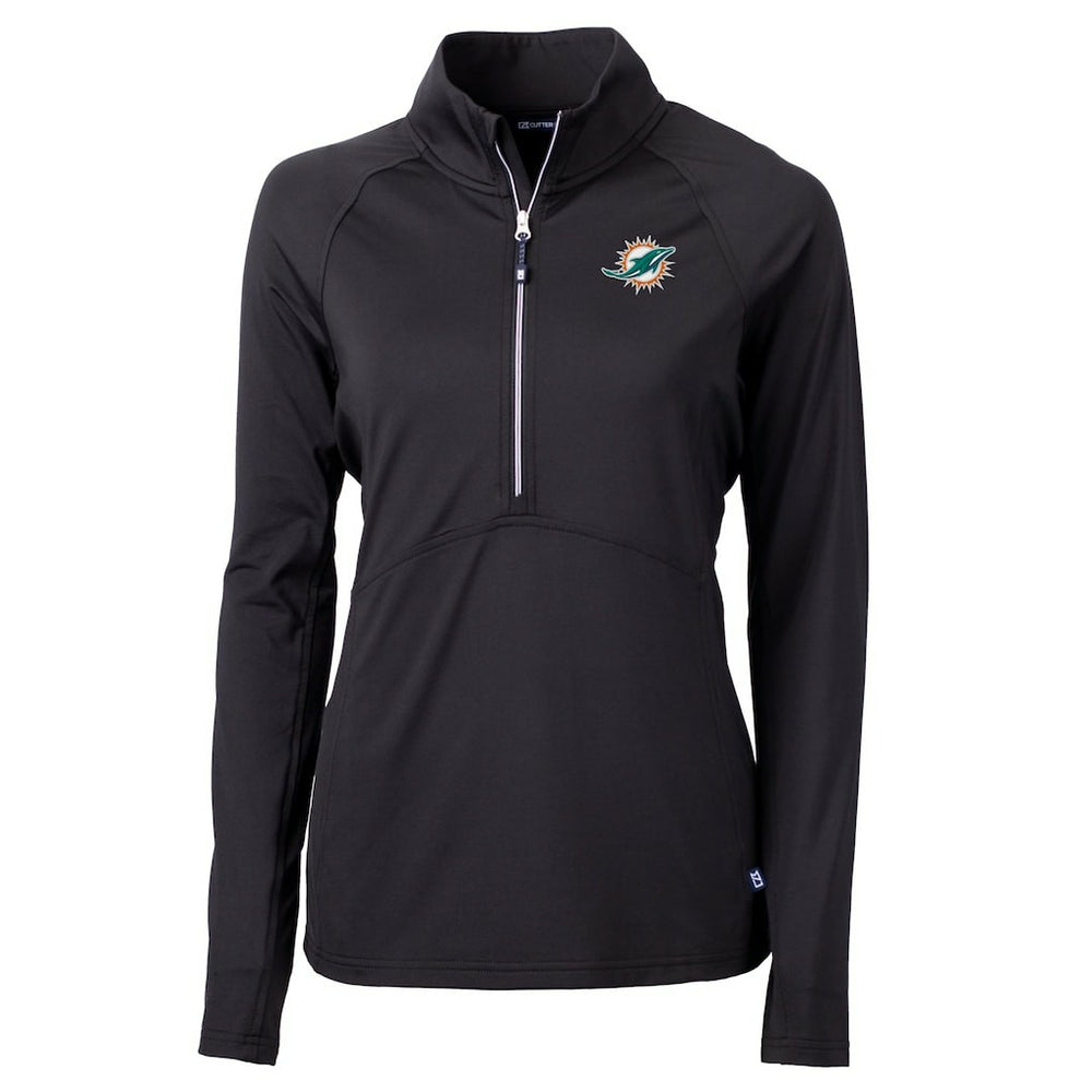 Cutter & Buck Women's DryTec Adapt Eco Knit Stretch Recycled Raglan Half-Zip Top - Miami Dolphins Tops