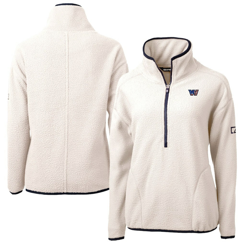 Cutter & Buck Women's Americana Cascade Eco Sherpa Fleece Half-Zip Jacket - Washington Commanders Jackets