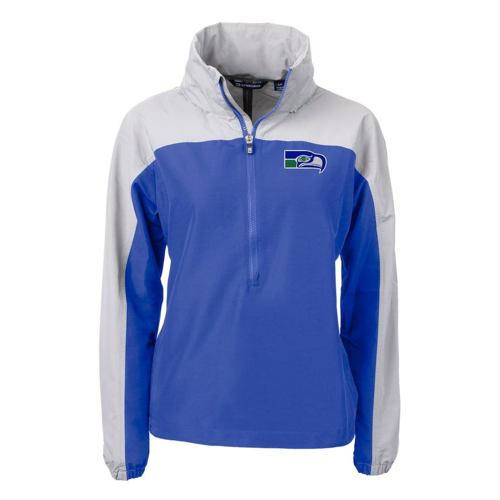 Cutter & Buck Women's Charter Eco Recycled Half-Zip Hooded Anorak Jacket - Seattle Seahawks Jackets