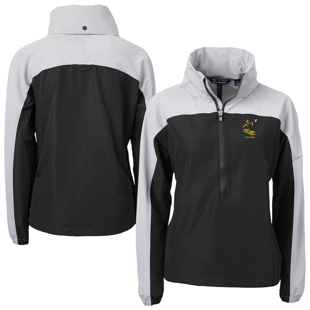 Cutter & Buck Women's Charter Eco Recycled Half-Zip Hooded Anorak Jacket - Pittsburgh Steelers Jackets