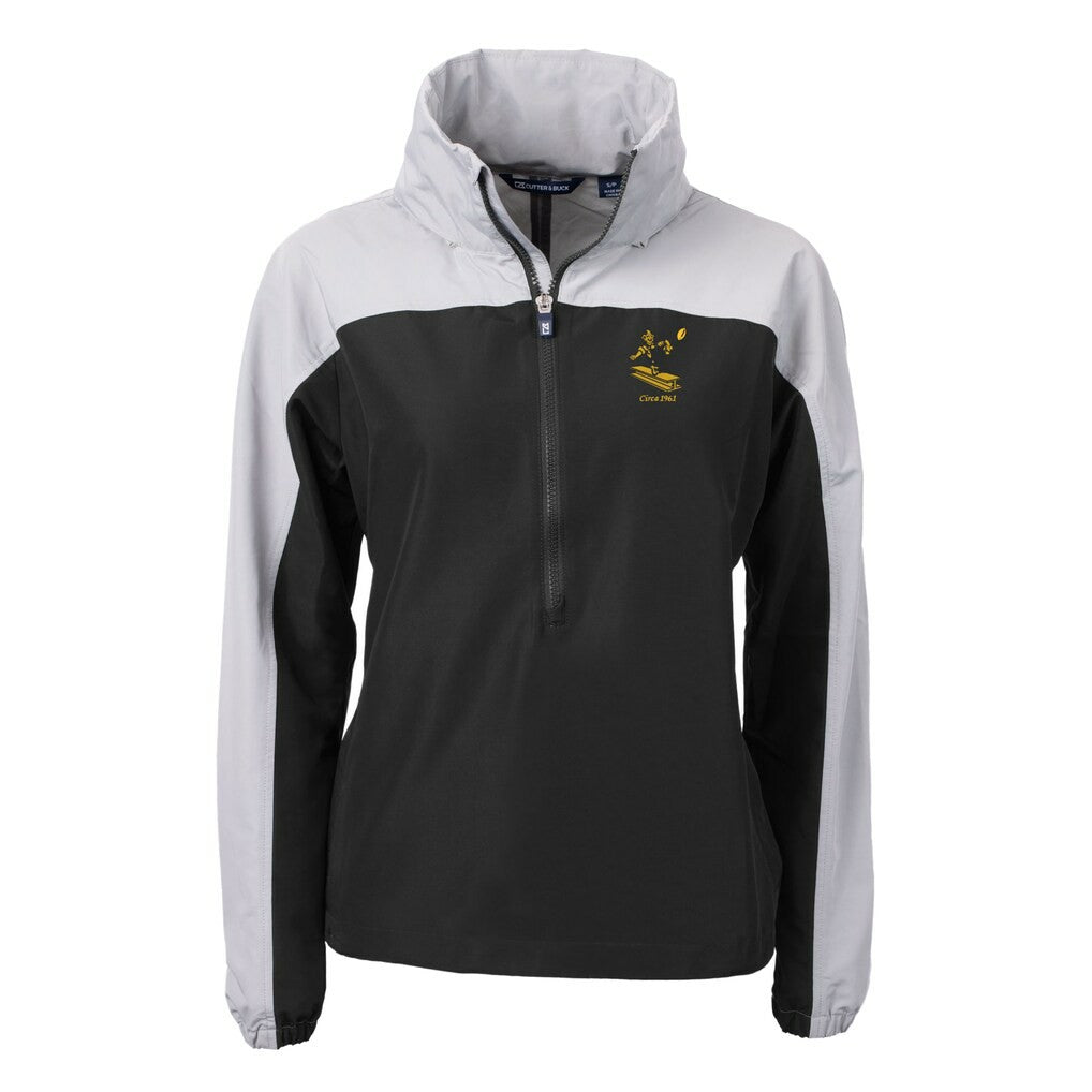 Cutter & Buck Women's Charter Eco Recycled Half-Zip Hooded Anorak Jacket - Pittsburgh Steelers Jackets