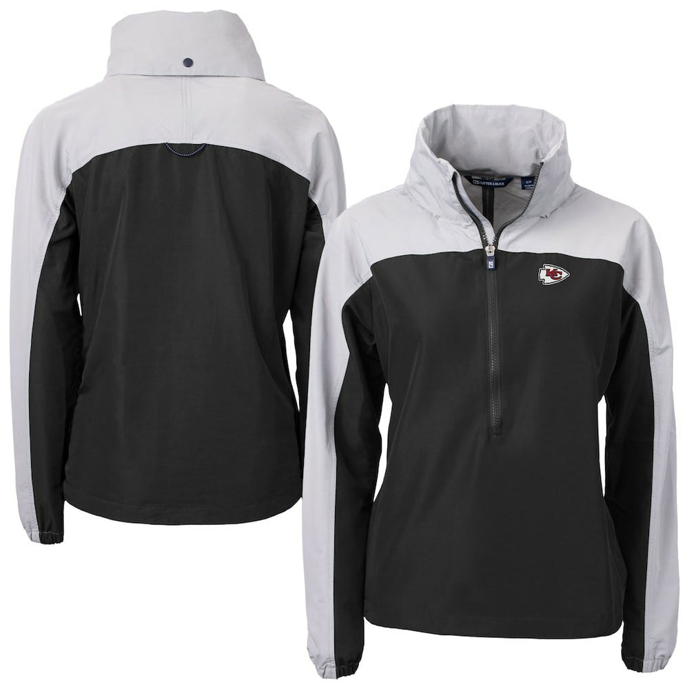 Cutter & Buck Women's Charter Eco Recycled Half-Zip Hooded Anorak Jacket - Kansas City Chiefs Jackets