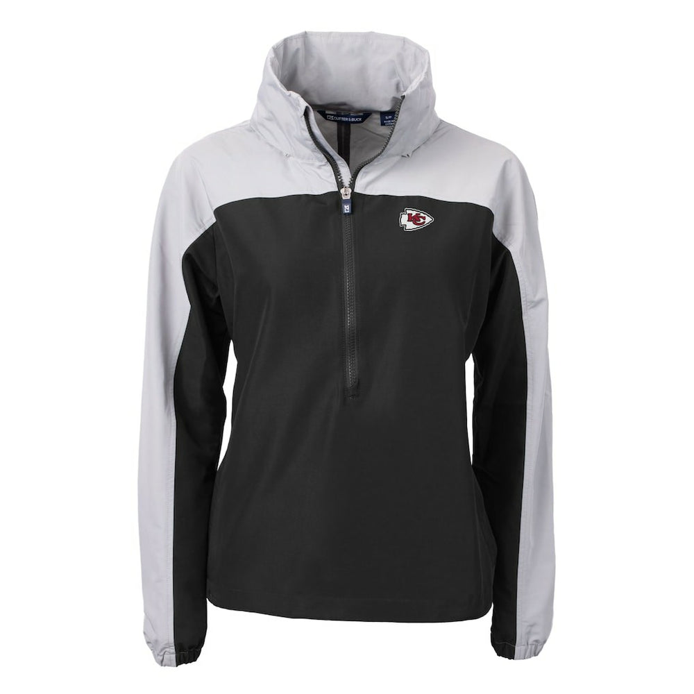 Cutter & Buck Women's Charter Eco Recycled Half-Zip Hooded Anorak Jacket - Kansas City Chiefs Jackets