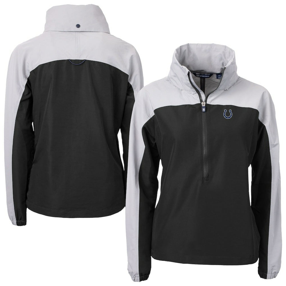 Cutter & Buck Women's Charter Eco Recycled Half-Zip Hooded Anorak Jacket - Indianapolis Colts Jackets