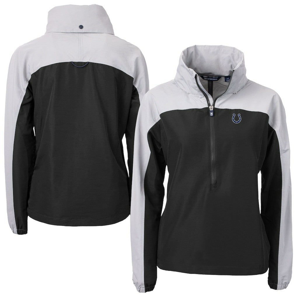 Cutter & Buck Women's Charter Eco Recycled Half-Zip Hooded Anorak Jacket - Indianapolis Colts Jackets