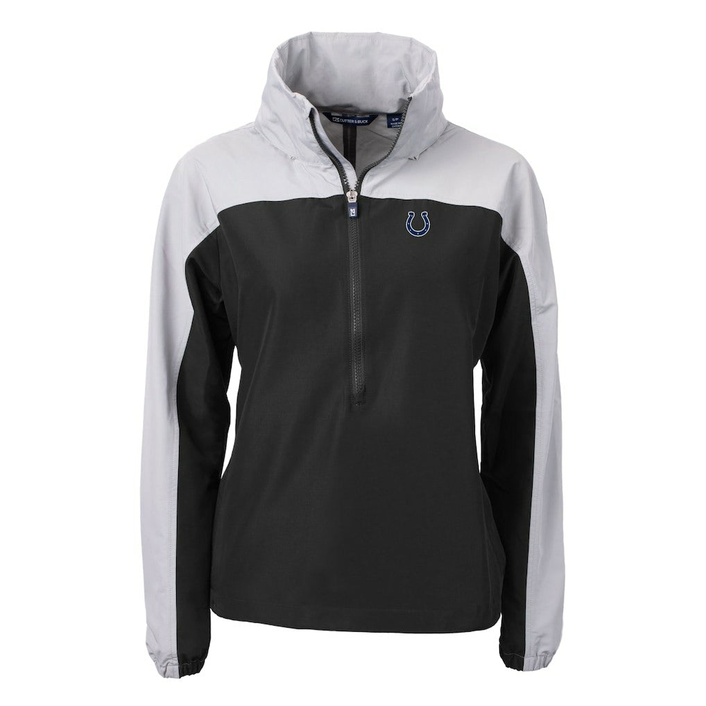 Cutter & Buck Women's Charter Eco Recycled Half-Zip Hooded Anorak Jacket - Indianapolis Colts Jackets