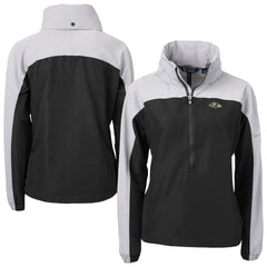 Cutter & Buck Women's Charter Eco Recycled Half-Zip Hooded Anorak Jacket - Baltimore Ravens Jackets