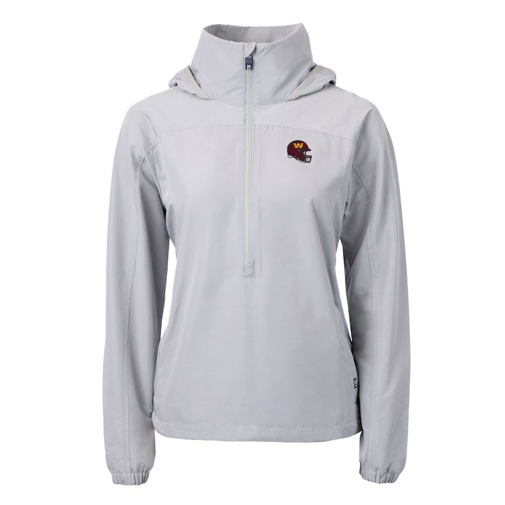 Cutter & Buck Women's Charter Eco Recycled Half-Zip Hooded Anorak Jacket - Washington Commanders Jackets