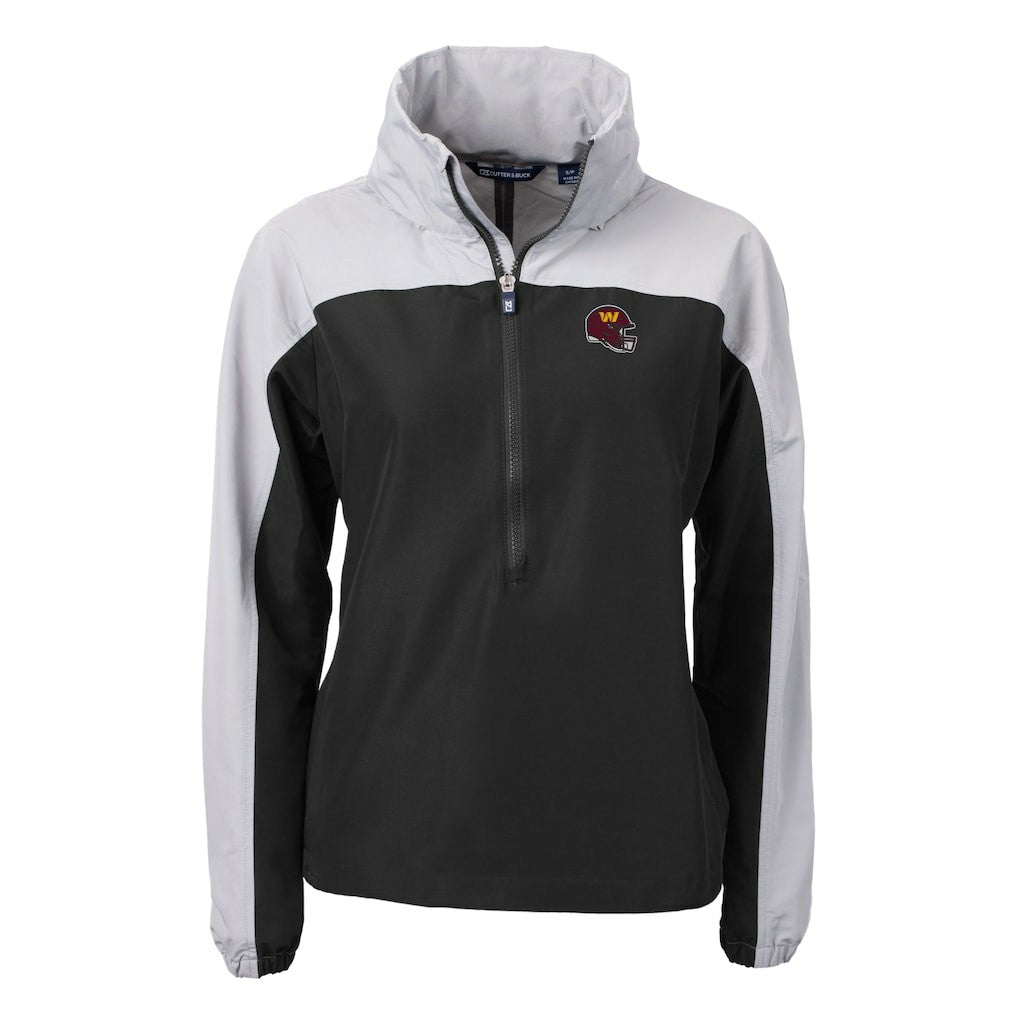 Cutter & Buck Women's Charter Eco Recycled Half-Zip Hooded Anorak Jacket - Washington Commanders Jackets