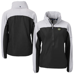Cutter & Buck Women's Charter Eco Recycled Half-Zip Hooded Anorak Jacket - Green Bay Packers Jackets