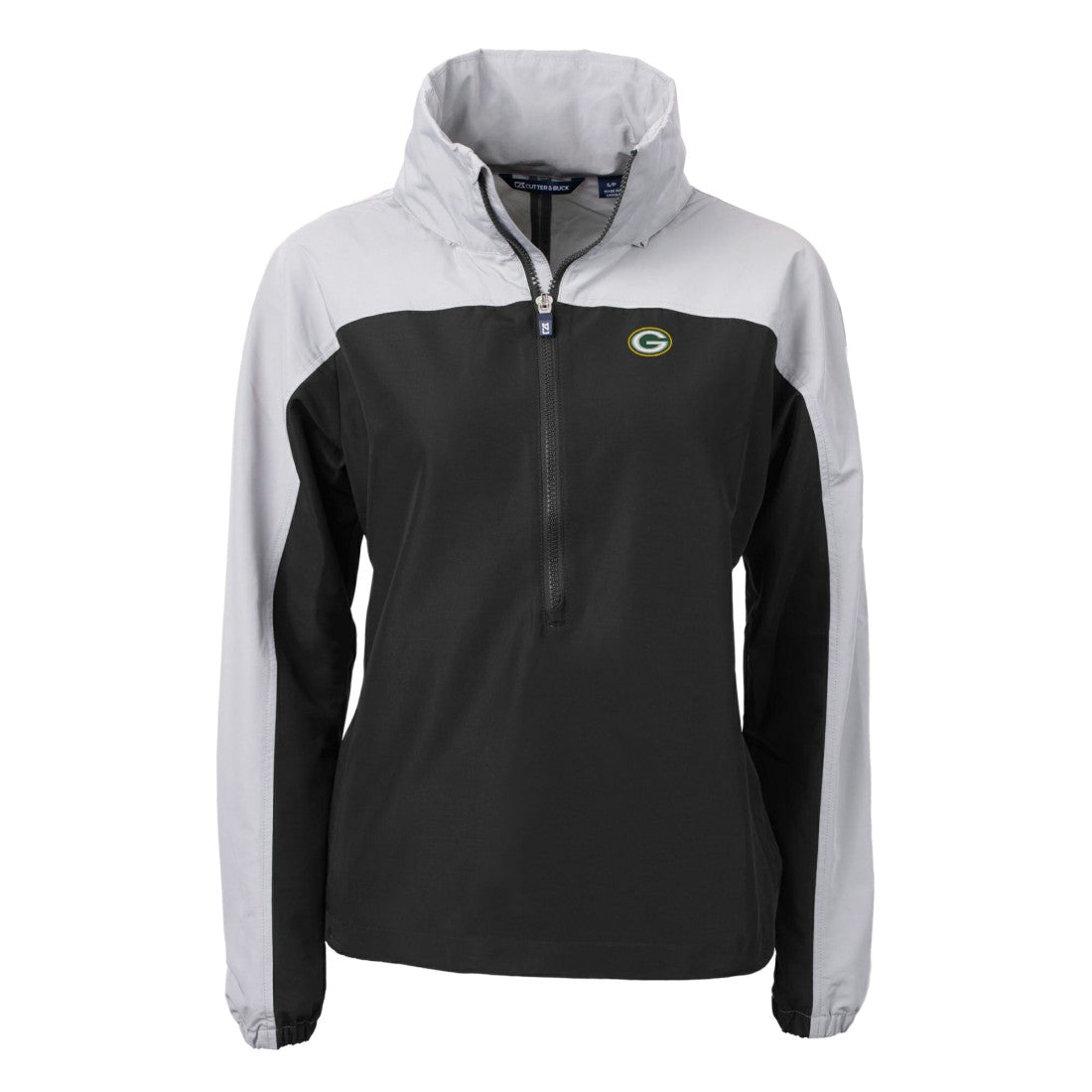 Cutter & Buck Women's Charter Eco Recycled Half-Zip Hooded Anorak Jacket - Green Bay Packers Jackets
