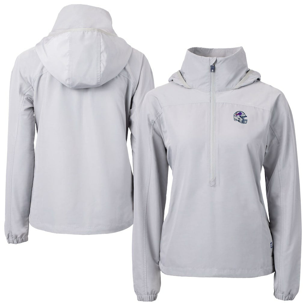 Cutter & Buck Women's Charter Eco Recycled Half-Zip Hooded Anorak Jacket - Buffalo Bills Jackets
