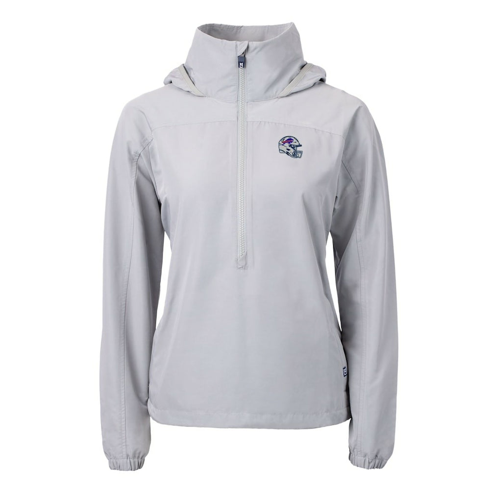 Cutter & Buck Women's Charter Eco Recycled Half-Zip Hooded Anorak Jacket - Buffalo Bills Jackets