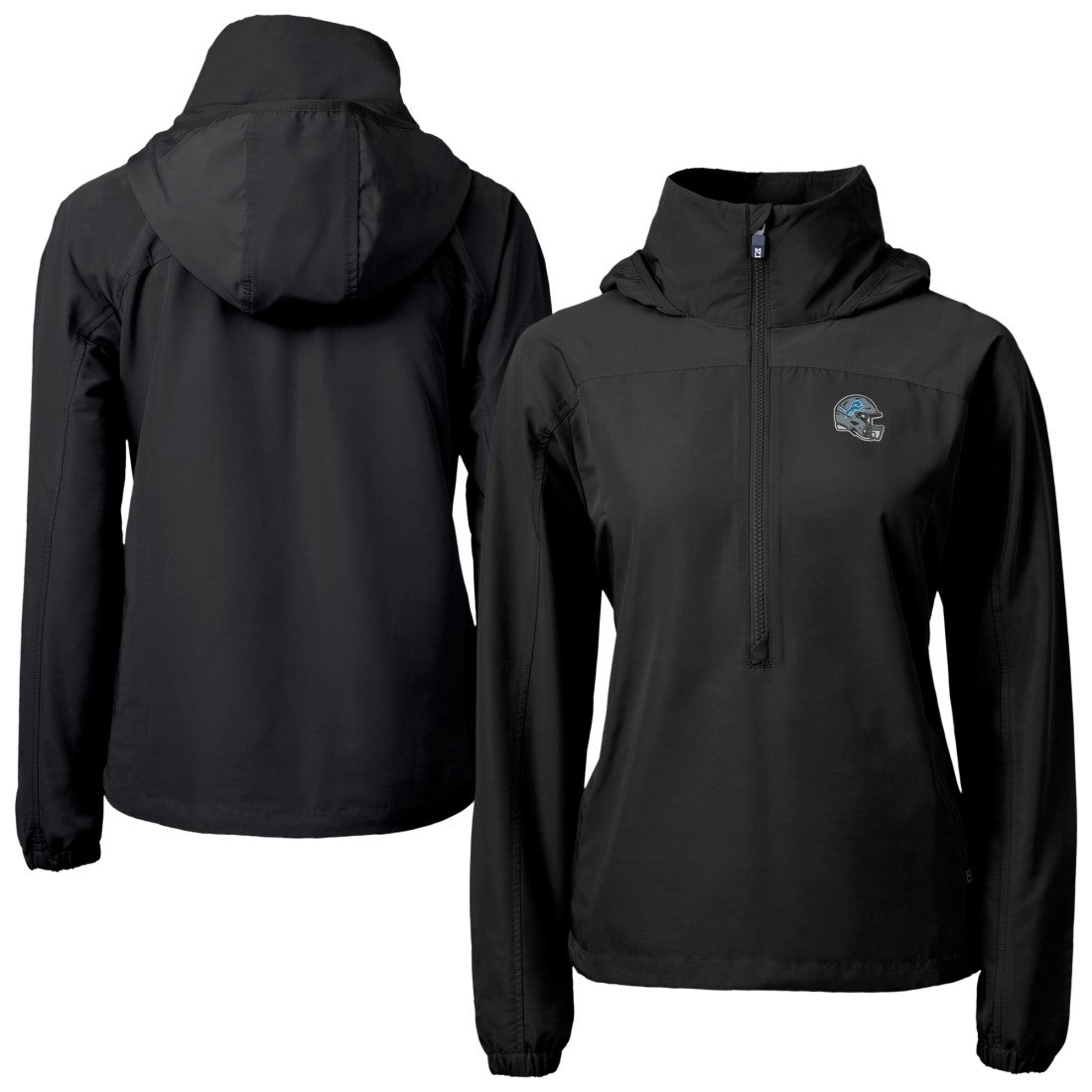 Cutter & Buck Women's Charter Eco Recycled Half-Zip Hooded Anorak Jacket - Detroit Lions Jackets