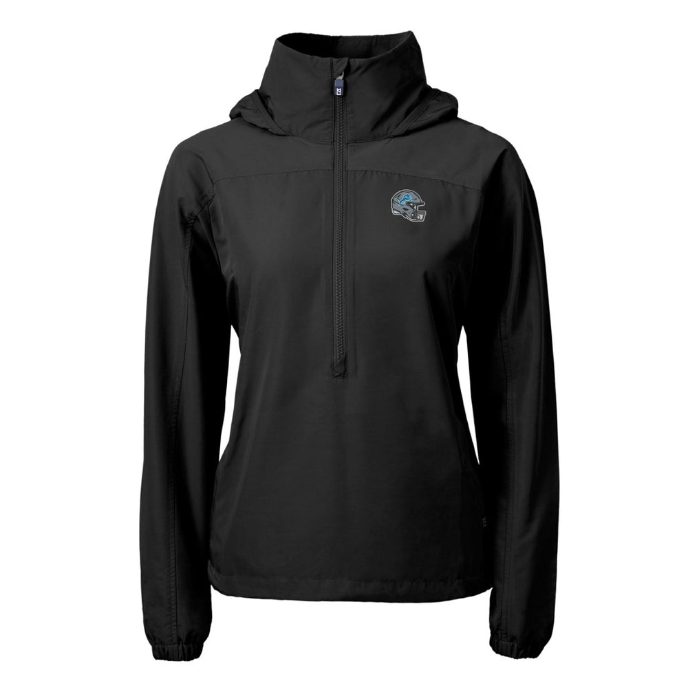 Cutter & Buck Women's Charter Eco Recycled Half-Zip Hooded Anorak Jacket - Detroit Lions Jackets