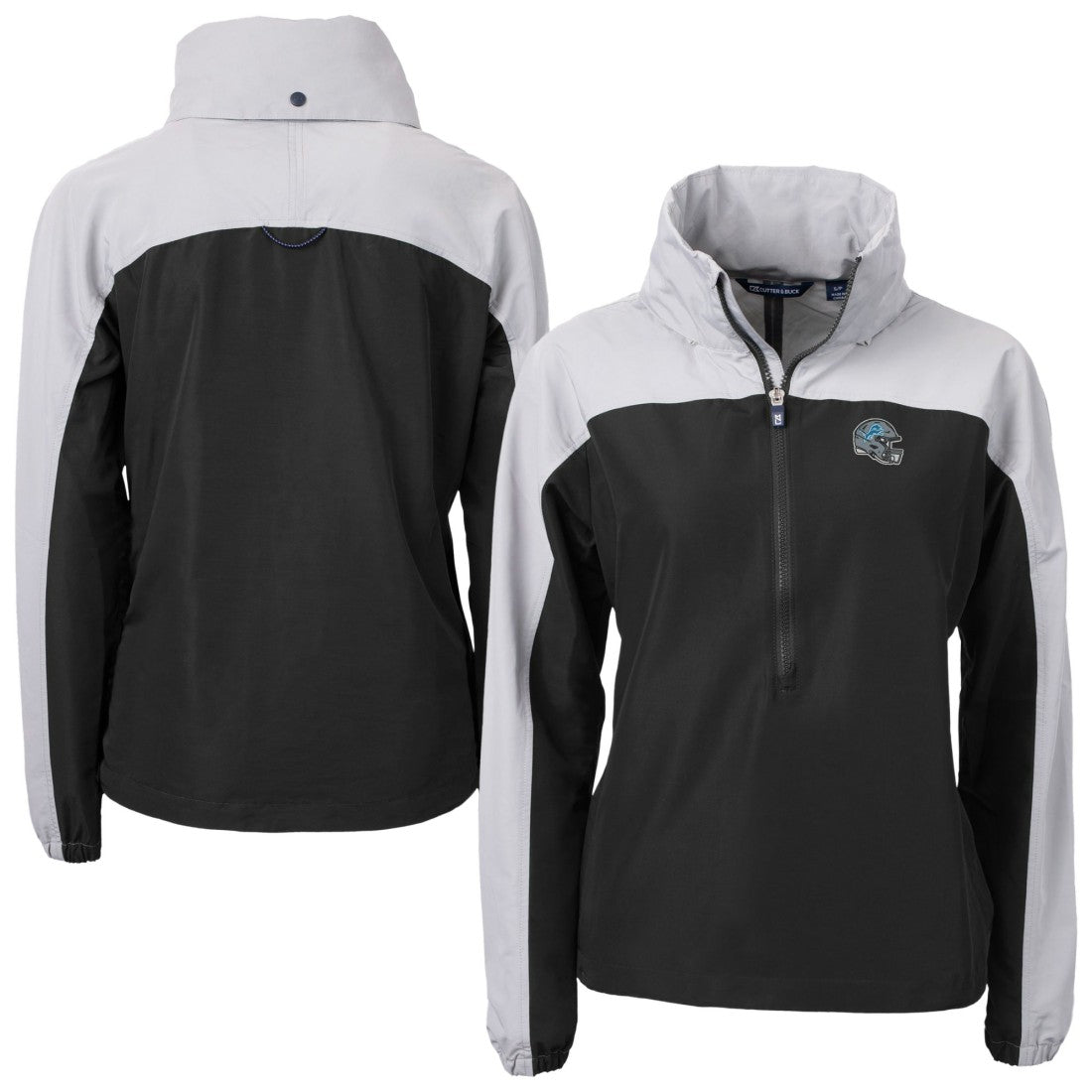 Cutter & Buck Women's Charter Eco Recycled Half-Zip Hooded Anorak Jacket - Detroit Lions Jackets