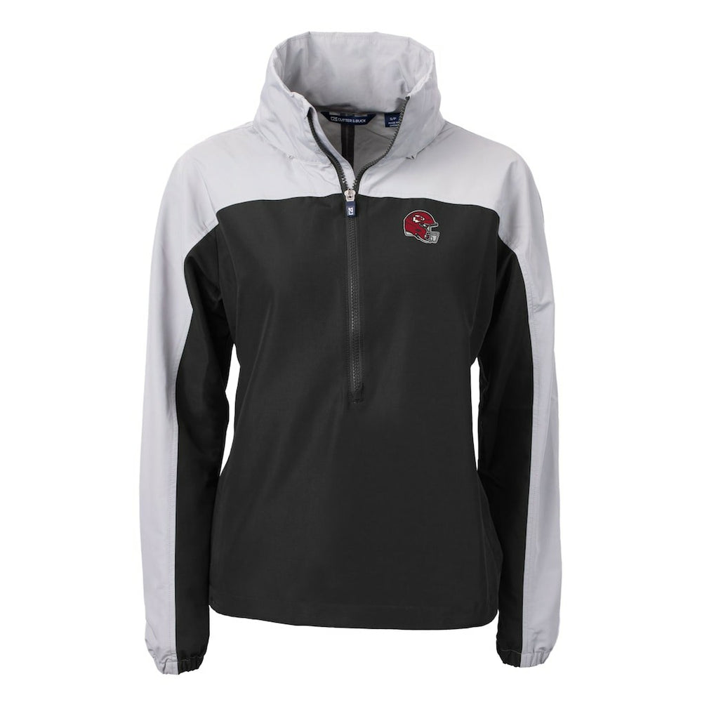 Cutter & Buck Women's Charter Eco Recycled Half-Zip Hooded Anorak Jacket - Kansas City Chiefs Jackets