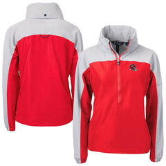 Cutter & Buck Women's Charter Eco Recycled Half-Zip Hooded Anorak Jacket - Kansas City Chiefs Jackets
