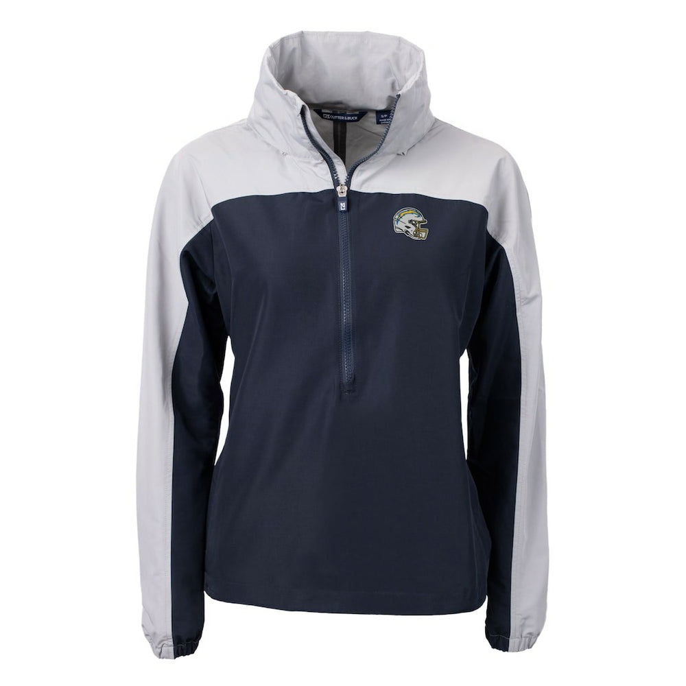 Cutter & Buck Women's Charter Eco Recycled Half-Zip Hooded Anorak Jacket - Los Angeles Chargers Jackets