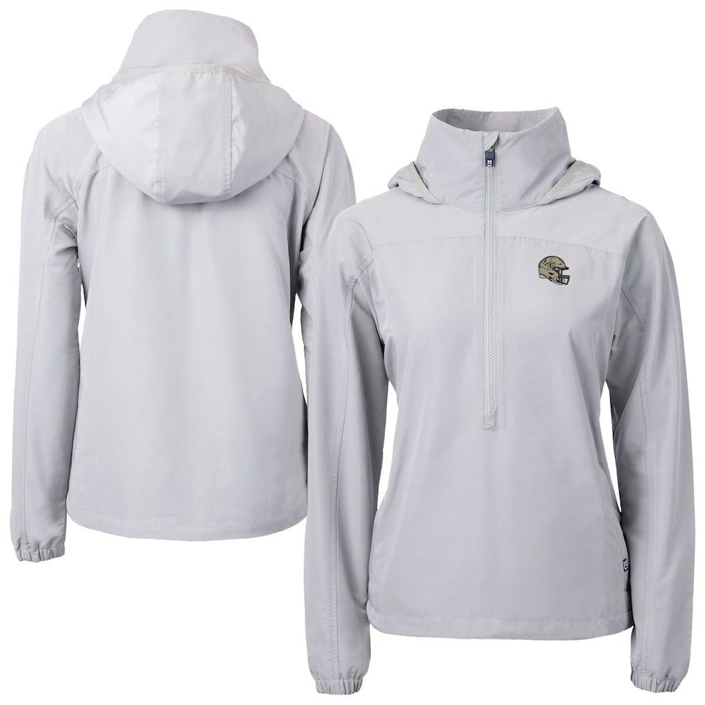 Cutter & Buck Women's Charter Eco Recycled Half-Zip Hooded Anorak Jacket - New Orleans Saints Jackets